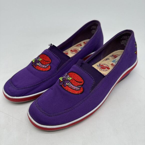 Red Hat Society GRASSHOPPERS Keds Purple Wedged Heel Slip-On Shoes 7.5M Sneakers - Picture 2 of 12